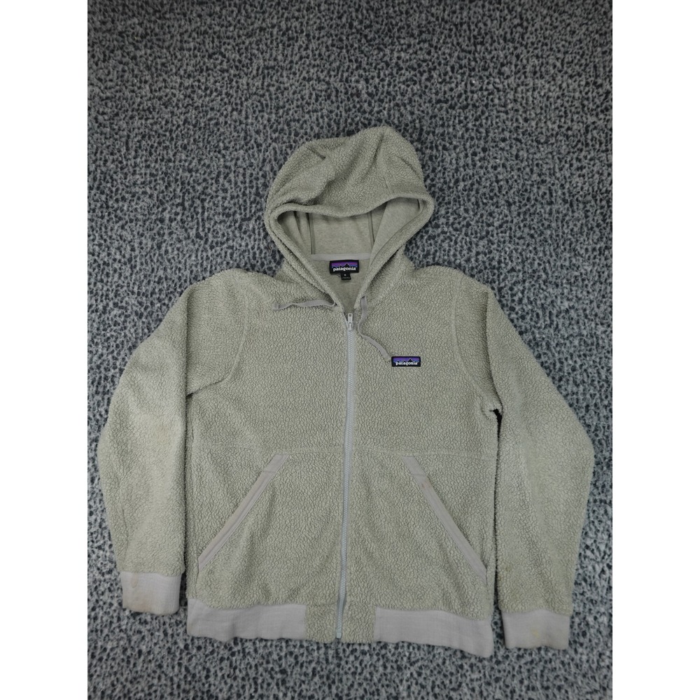 Patagonia Los Gatos‎ Hoodie Mens Medium Gray Good Sherpa Fleece Full Zip Jacket